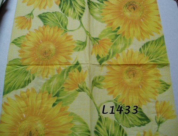 Servetten decoupage/bullet journal * Zonnebloemen L1433, Verzenden, Nieuw