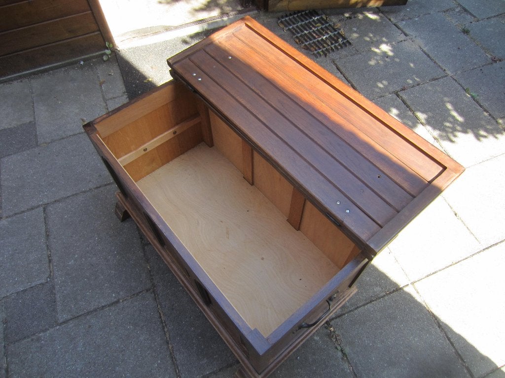 eiken dekenkist, Huis en Inrichting, Ophalen, 50 – 75, Gebruikt, 50 tot 100 cm