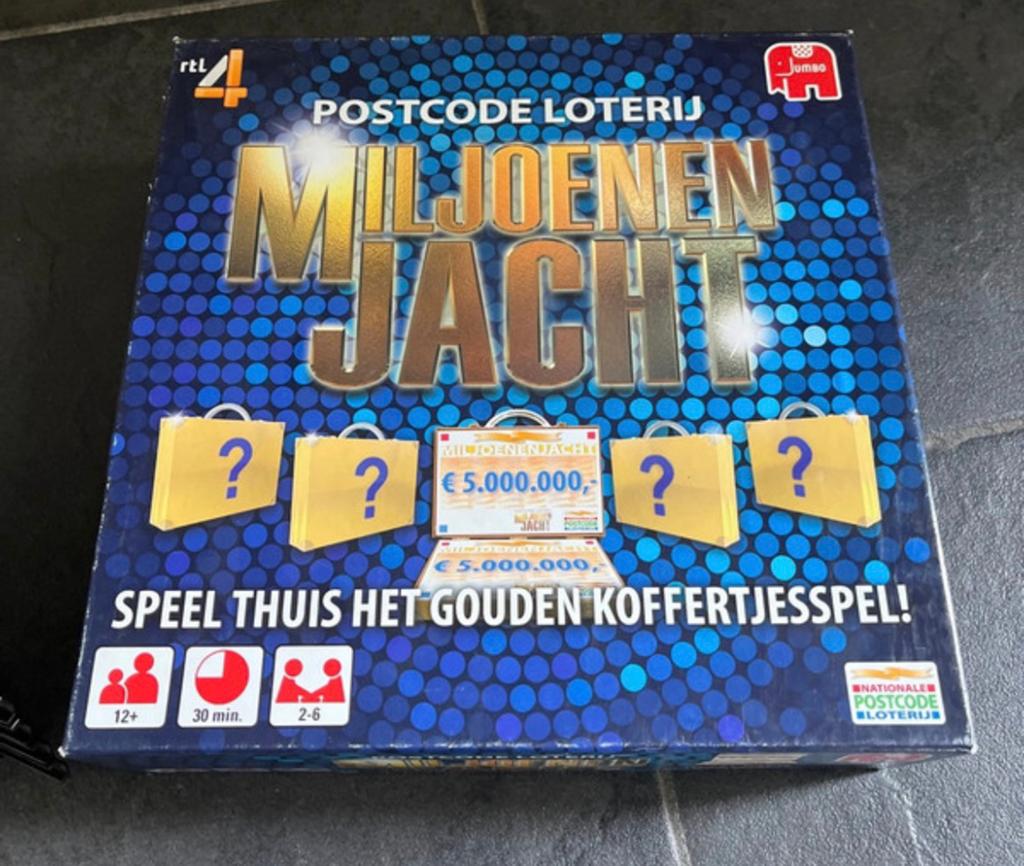 Postcode Loterij Miljoenenjacht Bordspel, Hobby en Vrije tijd, Gezelschapsspellen | Bordspellen, Zo goed als nieuw, Drie of vier spelers