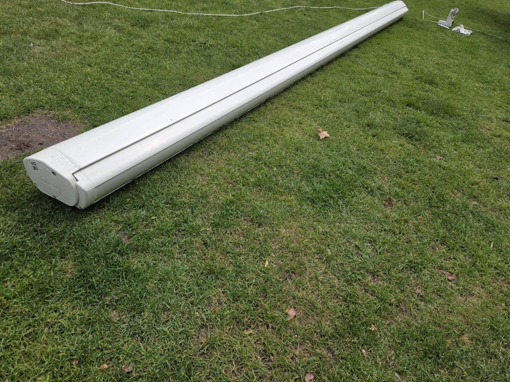 Zonnescherm 500 x 350 !!! Grote uitval luxaflex somfy luifel, 450 cm of meer, Elektrisch, Ophalen of Verzenden, Zo goed als nieuw