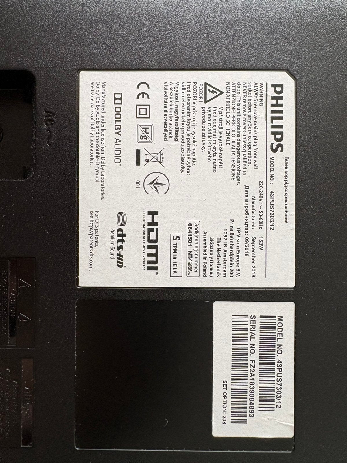 Philips Smart TV, Ophalen, Philips, 50 Hz, Zo goed als nieuw
