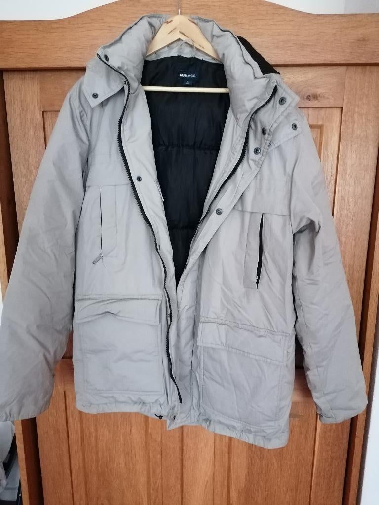 Winterjas heren, Maat 52/54 (L), Zo goed als nieuw, Grijs, Ophalen