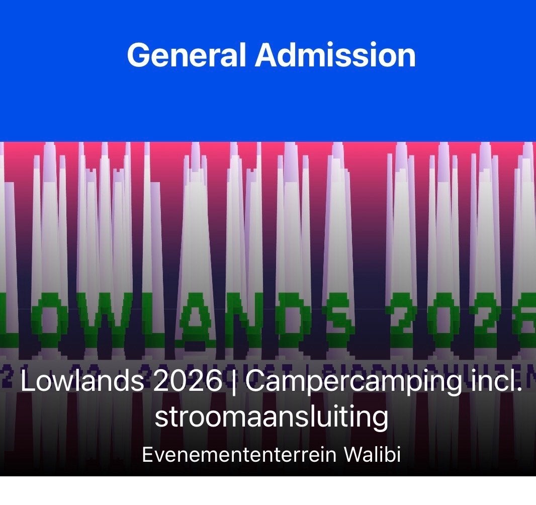 Lowlands 2026 - Campercamping Ticket met stroom, Tickets en Kaartjes, Eén persoon