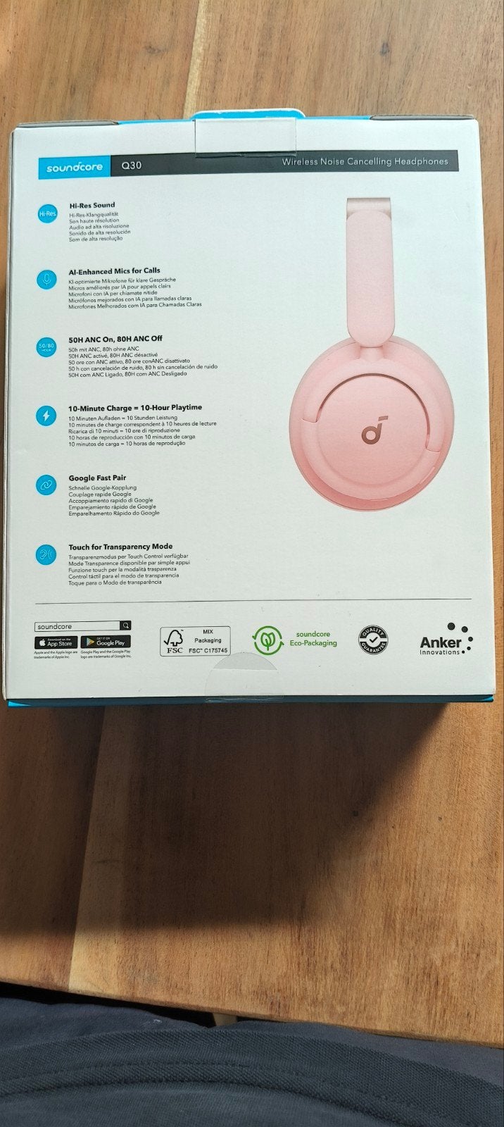 Soundcore Q30 Hoofdtelefoon - Roze - Noise Cancelling, Ophalen of Verzenden