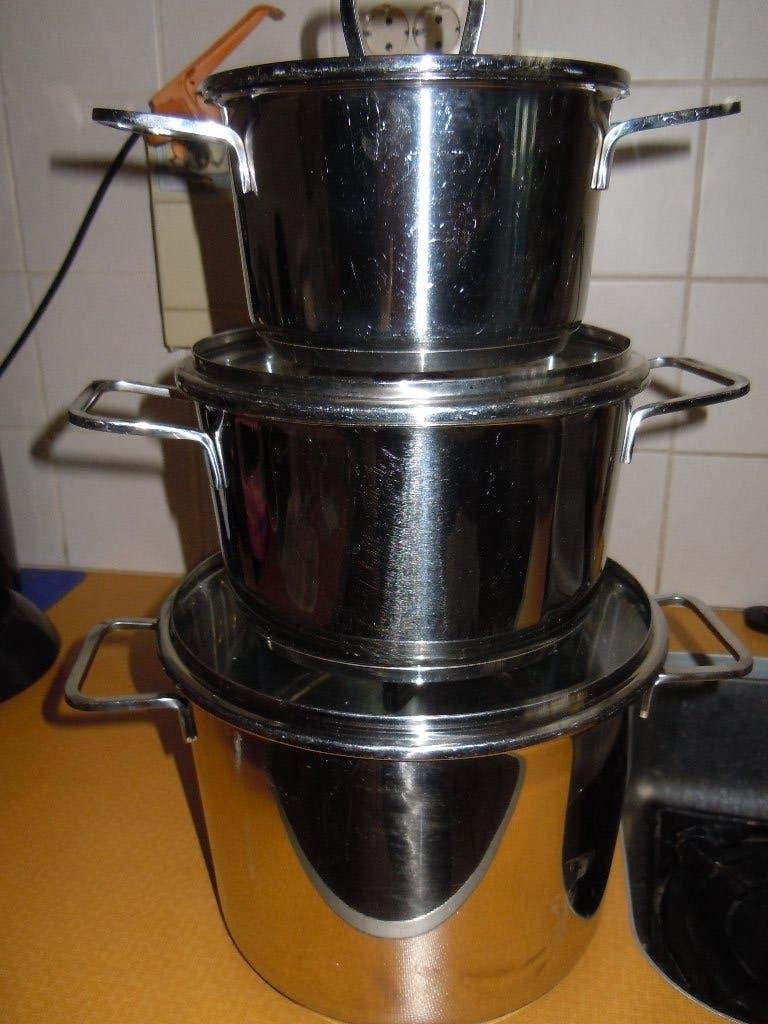 Pannenset, Gebruikt, Met deksel, Pannenset, Ophalen of Verzenden