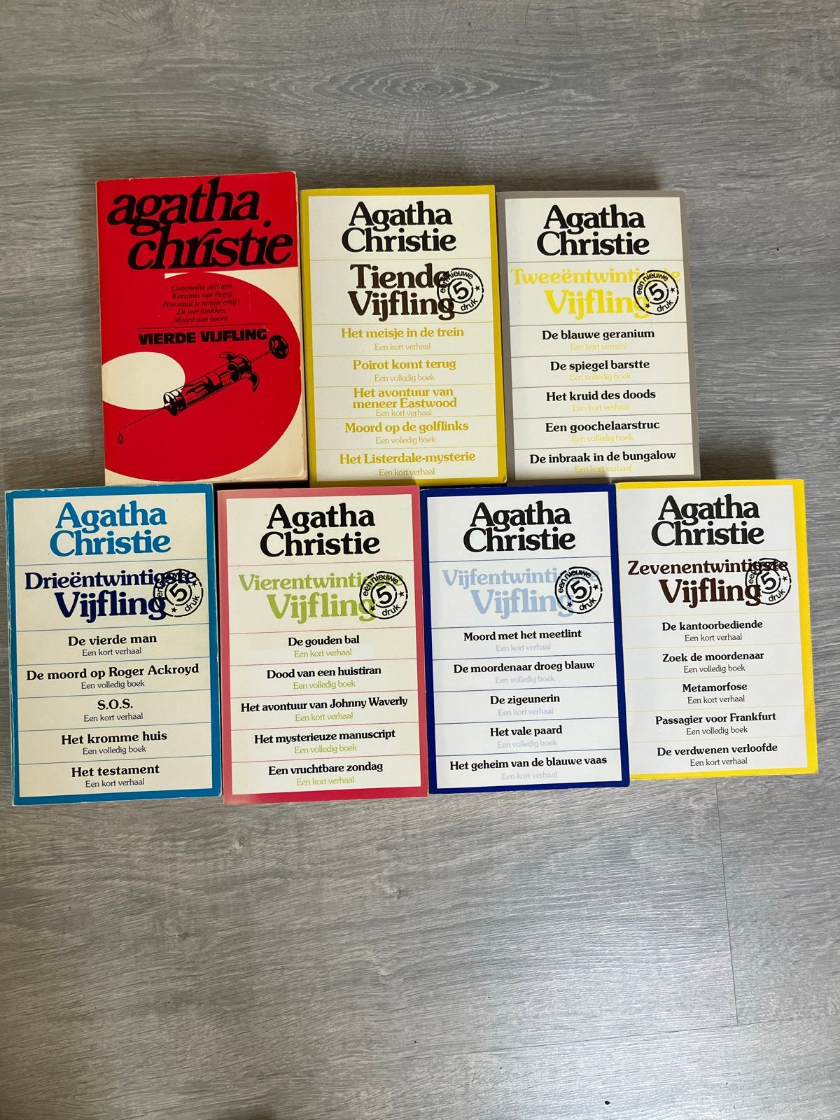 Agatha Christie Vijfling Boekenreeks - 7 delen, Ophalen of Verzenden, Gelezen