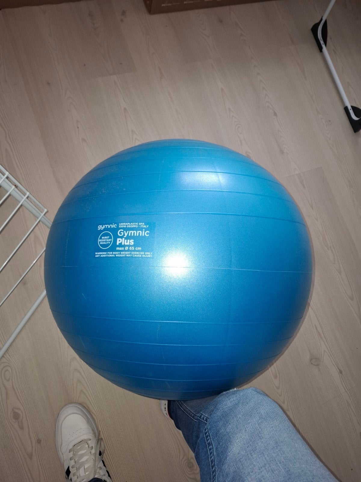 Blauwe Gymnic Fitnessbal 65cm, Sport en Fitness, Fitnessmaterialen, Ophalen, Zo goed als nieuw, Fitnessbal