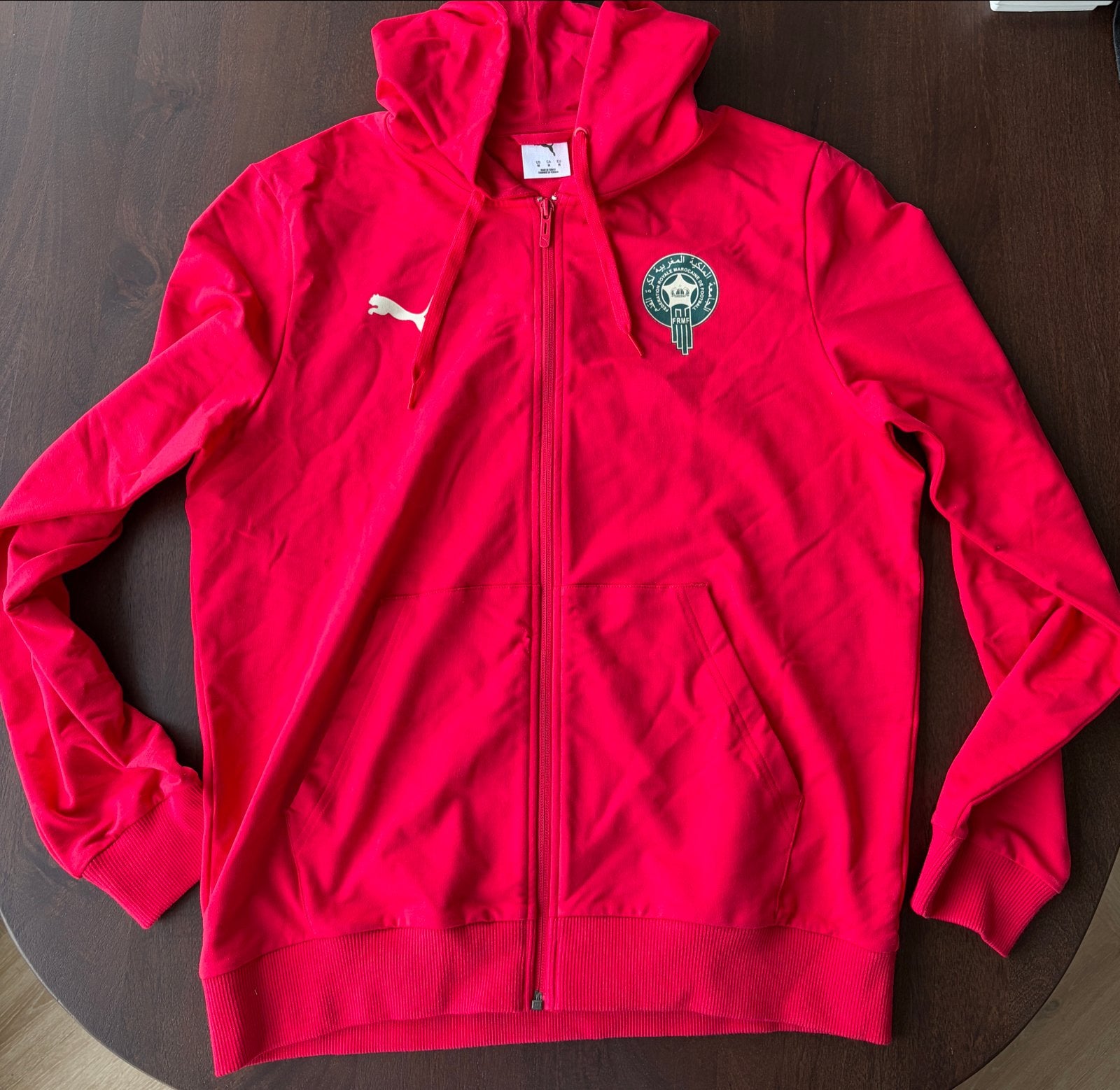 Puma Marokko FRMF Trainingsjack Rood Maat M, Maat 48/50 (M), Ophalen of Verzenden, Zo goed als nieuw, Voetbal