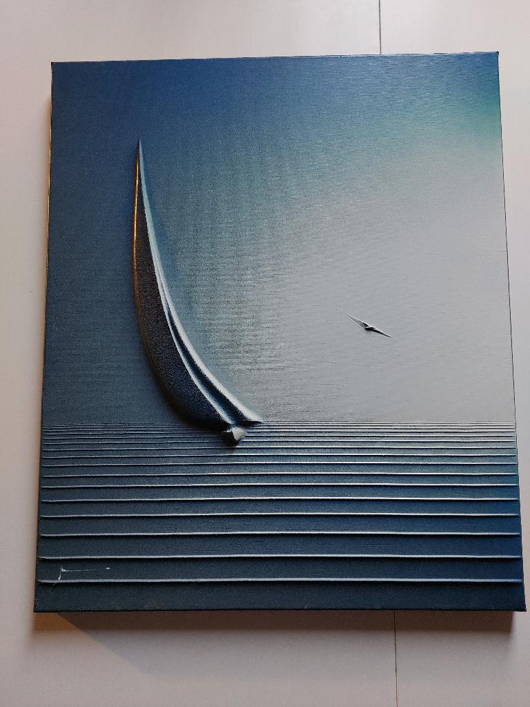 Schilderij met reliëf, Ophalen of Verzenden