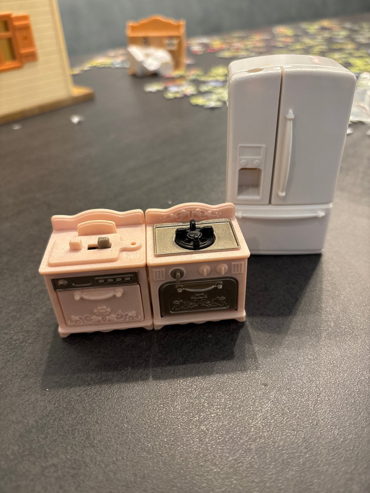 Sylvanian Families Keuken Set: Fornuis, Spoelbak & Koelkast, Ophalen, Zo goed als nieuw, Jongen of Meisje
