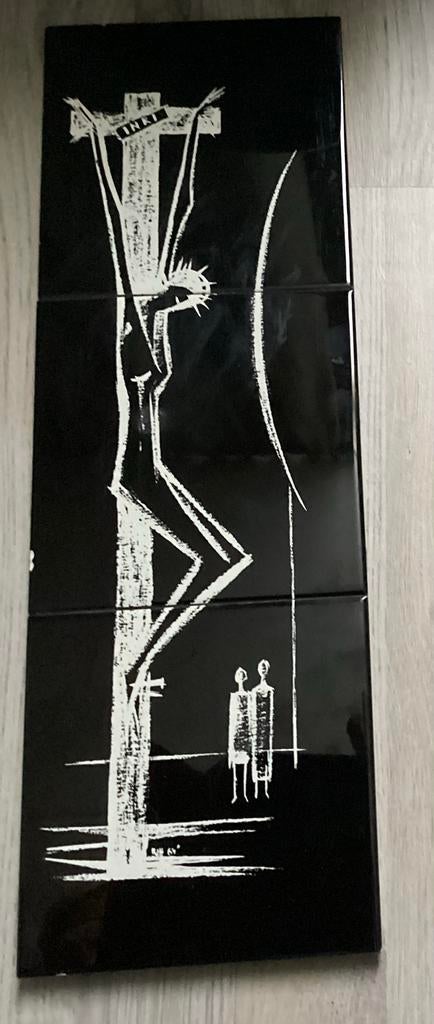 Religieuze grote prachtige grote tegel,Onze Lieve Heer, Antiek en Kunst, Ophalen of Verzenden