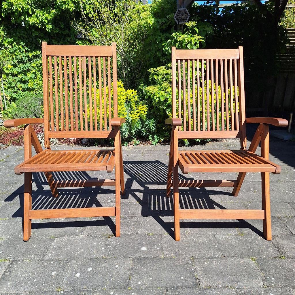 2 tuinstoelen, Ophalen, Zo goed als nieuw, Hout, Inklapbaar