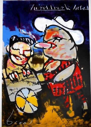 Herman Brood - "Heartbreak Hotel", Antiek en Kunst, Kunst | Litho's en Zeefdrukken, Gesigneerd, Verzenden, Zeefdruk