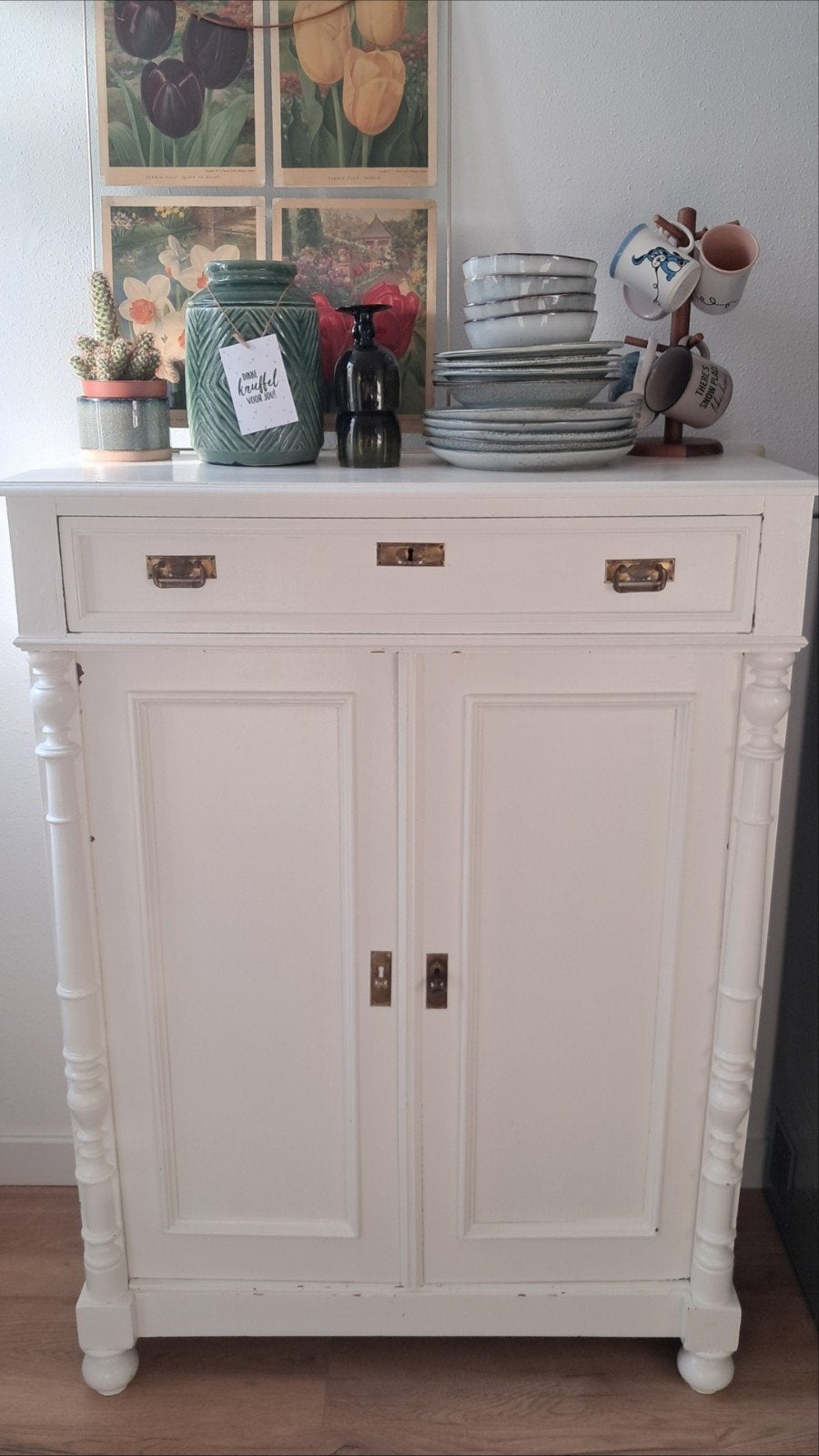 Prachtige Antieke Meidenkast! Brocant Vintage, Ophalen, Gebruikt, 100 tot 150 cm, Met lade(s)