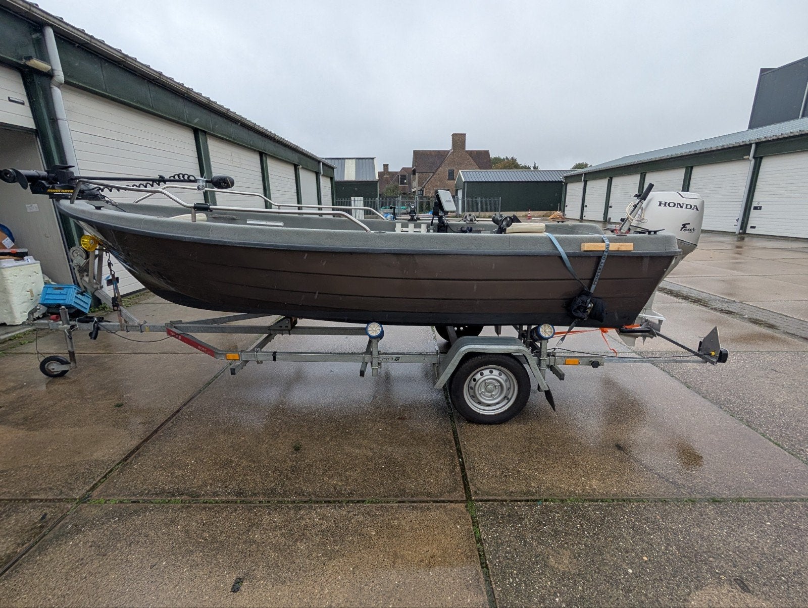 Theri Nordic roofvis boot Honda 30pk met 20pk sticker, Watersport en Boten, Ophalen, Kunststof, Gebruikt, Viertaktmotor