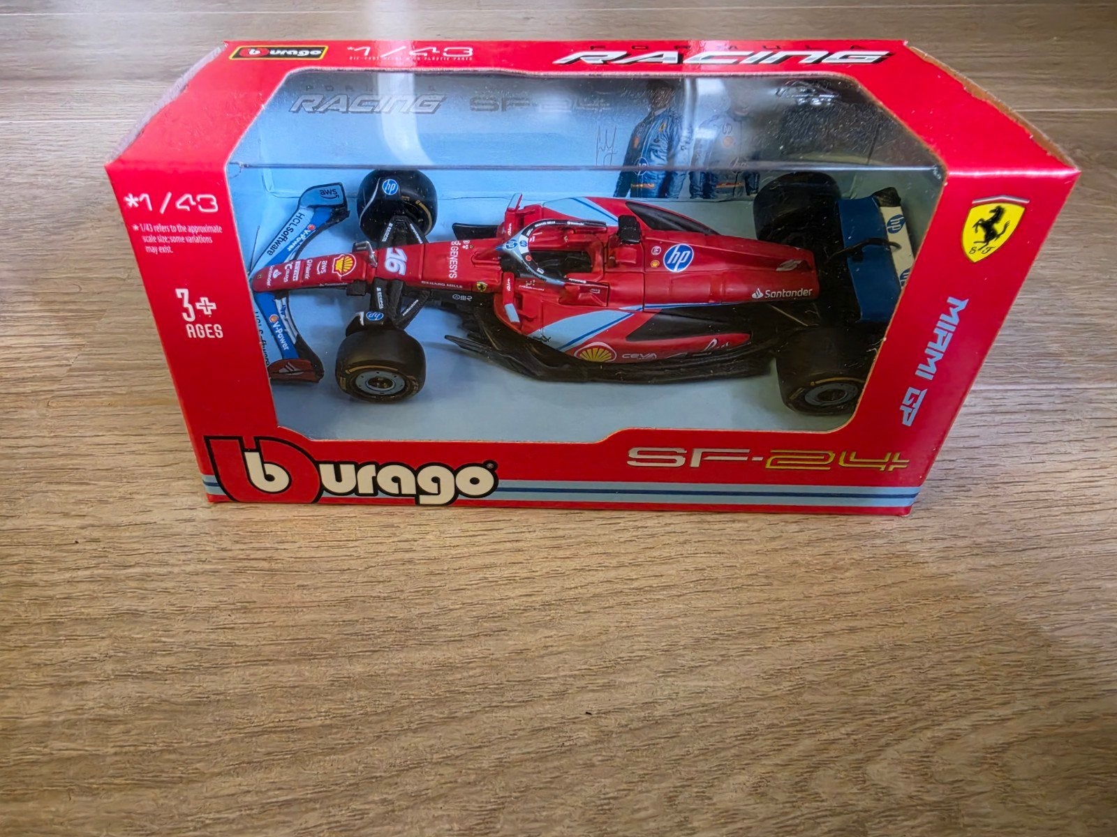 Burago Ferrari SF-24 F1 Miami GP Schaalmodel 1:43, Ophalen of Verzenden, Nieuw, Auto