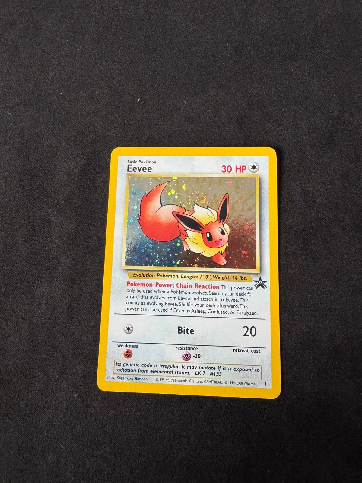 Pokemon Eevee Black Star Promo 11 met Swirl, Ophalen of Verzenden, Zo goed als nieuw
