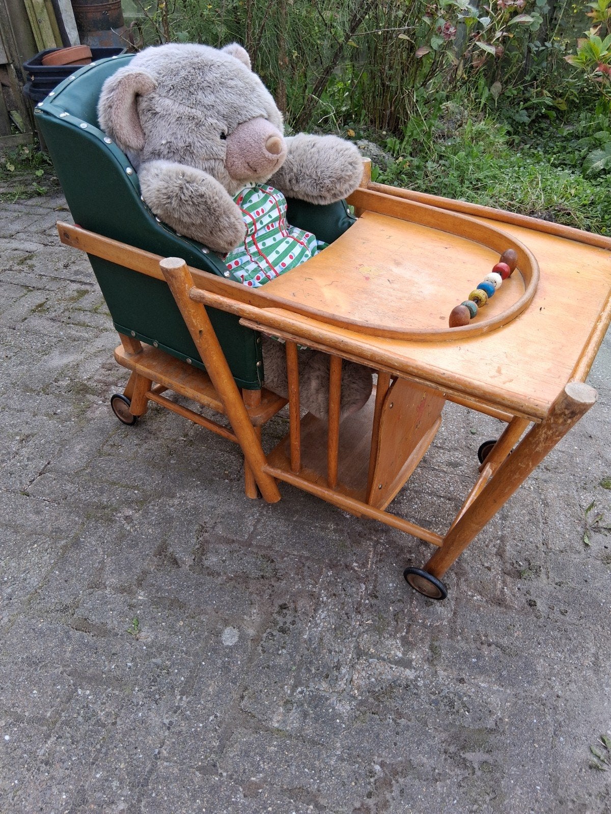 Vintage Kinderstoel - Hout & Groen Skai, Kinderen en Baby's, Ophalen, Gebruikt, Overige typen