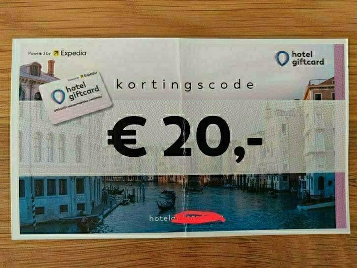 Hotel giftcard ter waarde van €20, kortingsbon, Tickets en Kaartjes, Twee personen, Kortingsbon, Overige typen