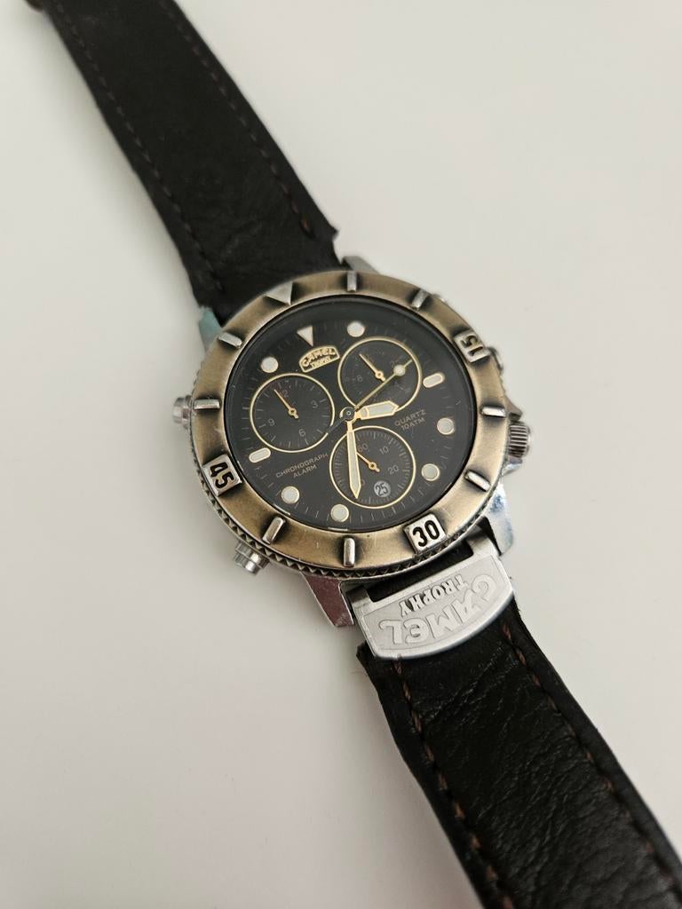 Camel trophy super chronograph, Antiek en Kunst, Antiek | Klokken, Ophalen of Verzenden