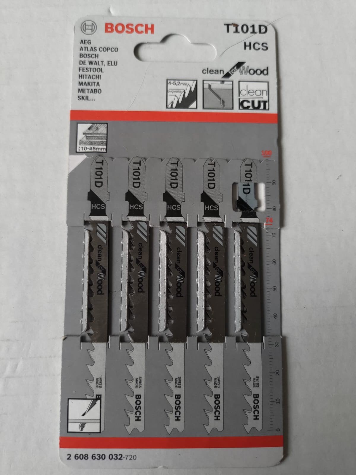 Bosch T101D Decoupeerzaagbladen HCS voor hout (5 stuks), Decoupeerzaag, Nieuw, Ophalen of Verzenden, 30 tot 70 mm