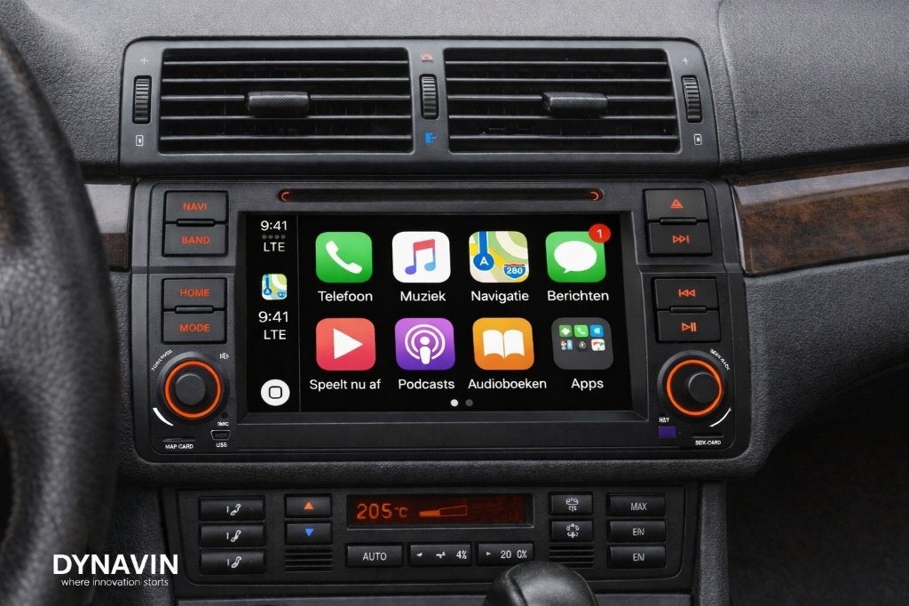 apple carplay bmw e46 navigatie android 16 carkit Dynavin