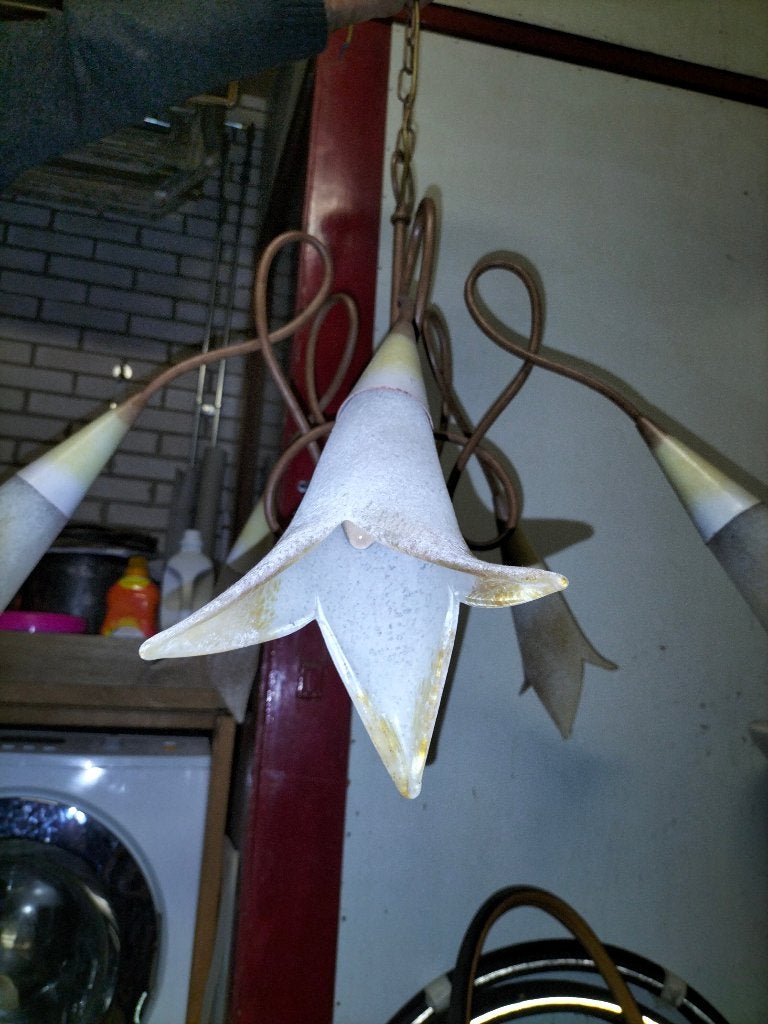 hanglamp zie fotos, Huis en Inrichting, Lampen | Hanglampen, Ophalen, Zo goed als nieuw, Glas, E27 (groot)