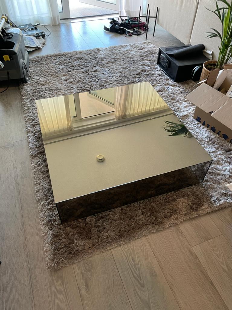 Luxe Maisons du Monde Spiegel Salontafel 90x90 cm, Huis en Inrichting, Tafels | Salontafels, Vierkant, Minder dan 50 cm, 50 tot 100 cm
