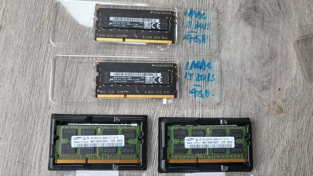 4x DDR3 Laptop Geheugen: 2x 4GB 2x 2GB Imac macbook, Computers en Software, RAM geheugen, Ophalen of Verzenden, DDR3, Laptop