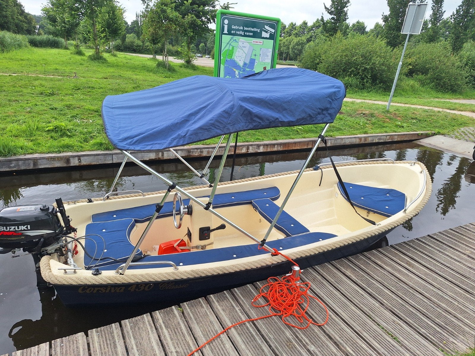 corsiva 430 classic consoleboot direct varen, Watersport en Boten, Sloepen, Ophalen, Corsiva, Consoleboot, Trailer