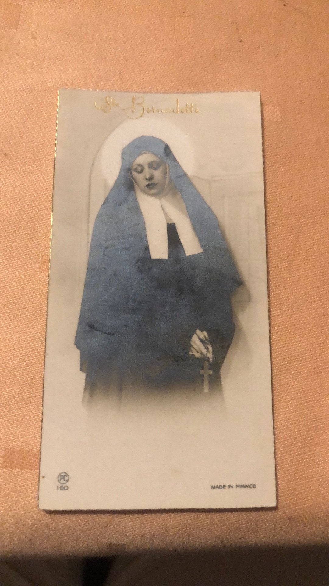 Bidprentje uit 1934 uit Lourdes van Bernadette, Ophalen of Verzenden, Voor 1940, Zo goed als nieuw