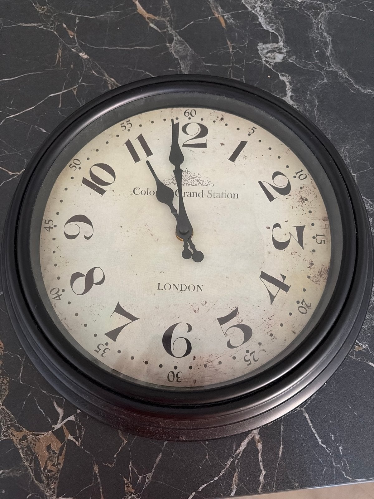 Vintage Wandklok "Colonial Grand Station London", Ophalen, Wandklok, Vintage, Analoog