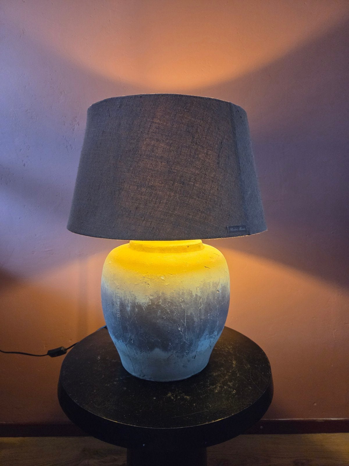 Riviera Maison Tafellamp met Stoffen Kap, Huis en Inrichting, Lampen | Tafellampen, Ophalen, 50 tot 75 cm, Zo goed als nieuw, Landelijk, Riviera Maison, Sfeervol