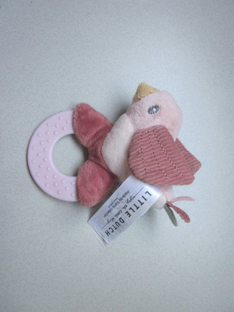 Tiamo Collection Little Dutch roze rinkel vogel met bijtring, Kinderen en Baby's, Interactief, Overige karakters, Little Dutch