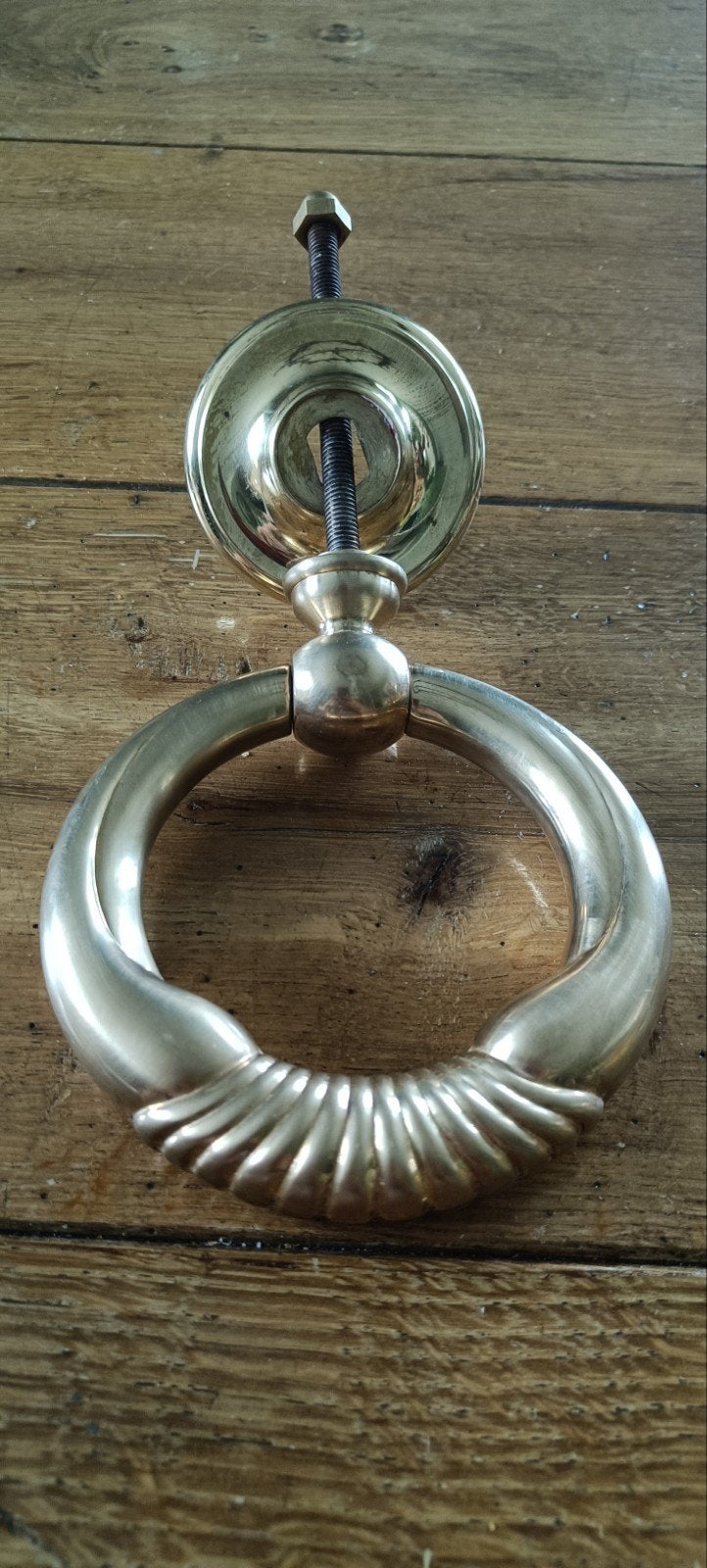 Zware Messing Deurklopper - Rond Ø12cm, Ophalen of Verzenden, Zo goed als nieuw, Koper of Messing, Overige typen