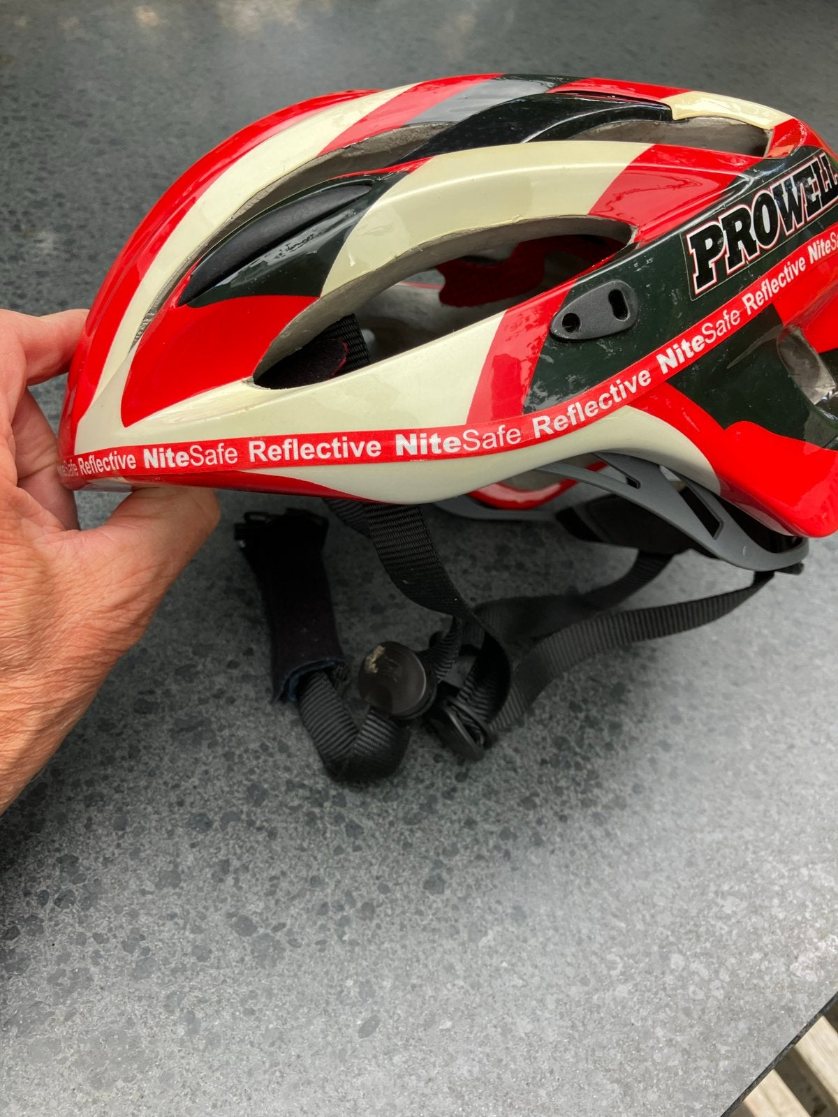 Prowell fietshelm rood/wit/zwart - Maat M, Ophalen, Gebruikt, M, Heer of Dame