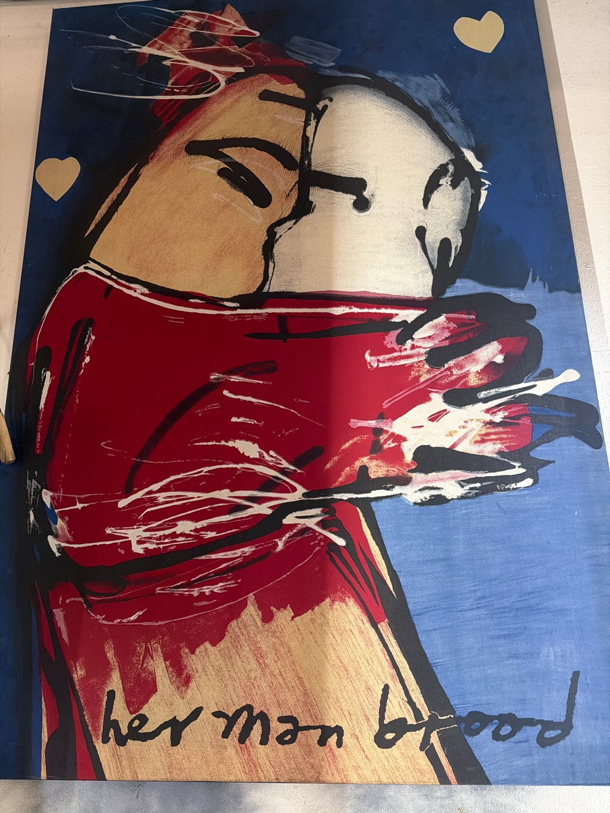 Herman Brood - Liefdevol Abstract Schilderij, Antiek en Kunst, Ophalen, Abstract, Acrylverf, Gesigneerd