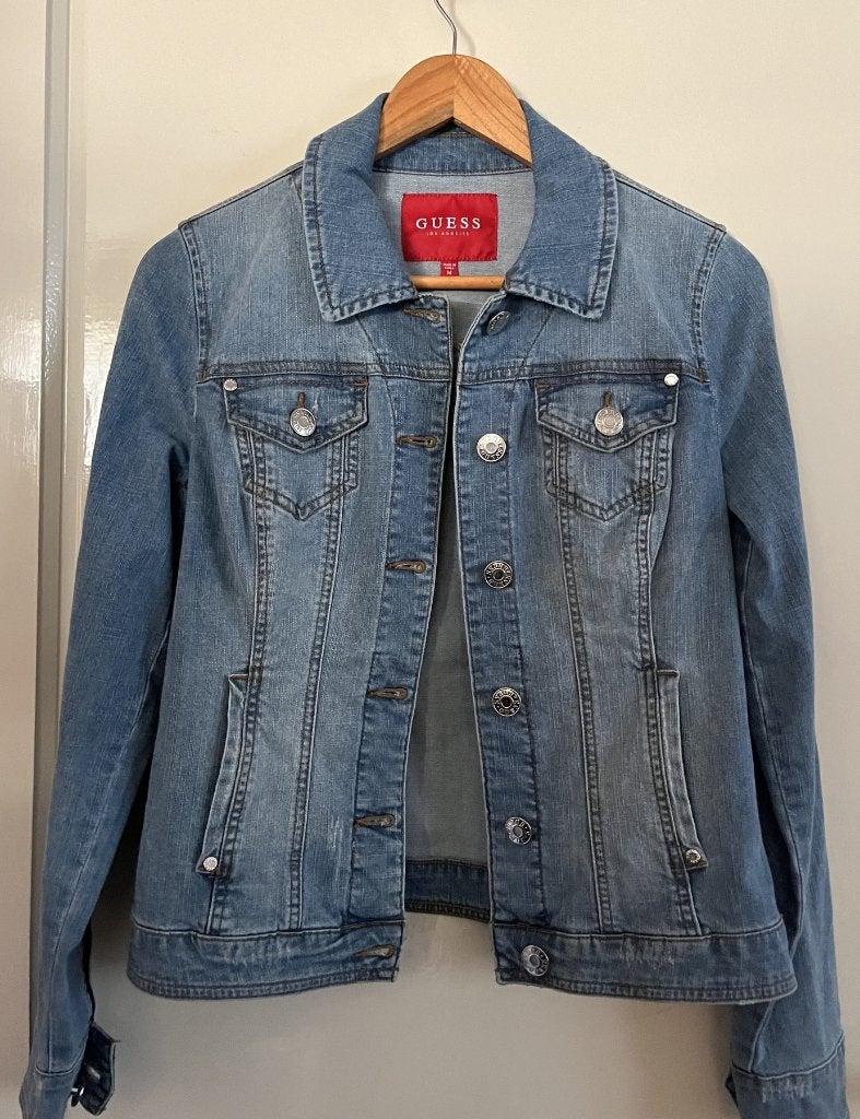 Leuk Guess spijkerjasje Maat M, Maat 38/40 (M), Guess, Blauw, Ophalen of Verzenden