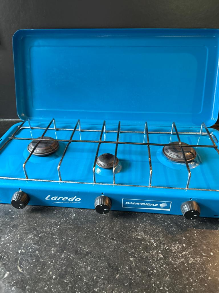 Campingaz Laredo 3-pits kookplaat - Ideaal voor camping!, Ophalen, Gebruikt