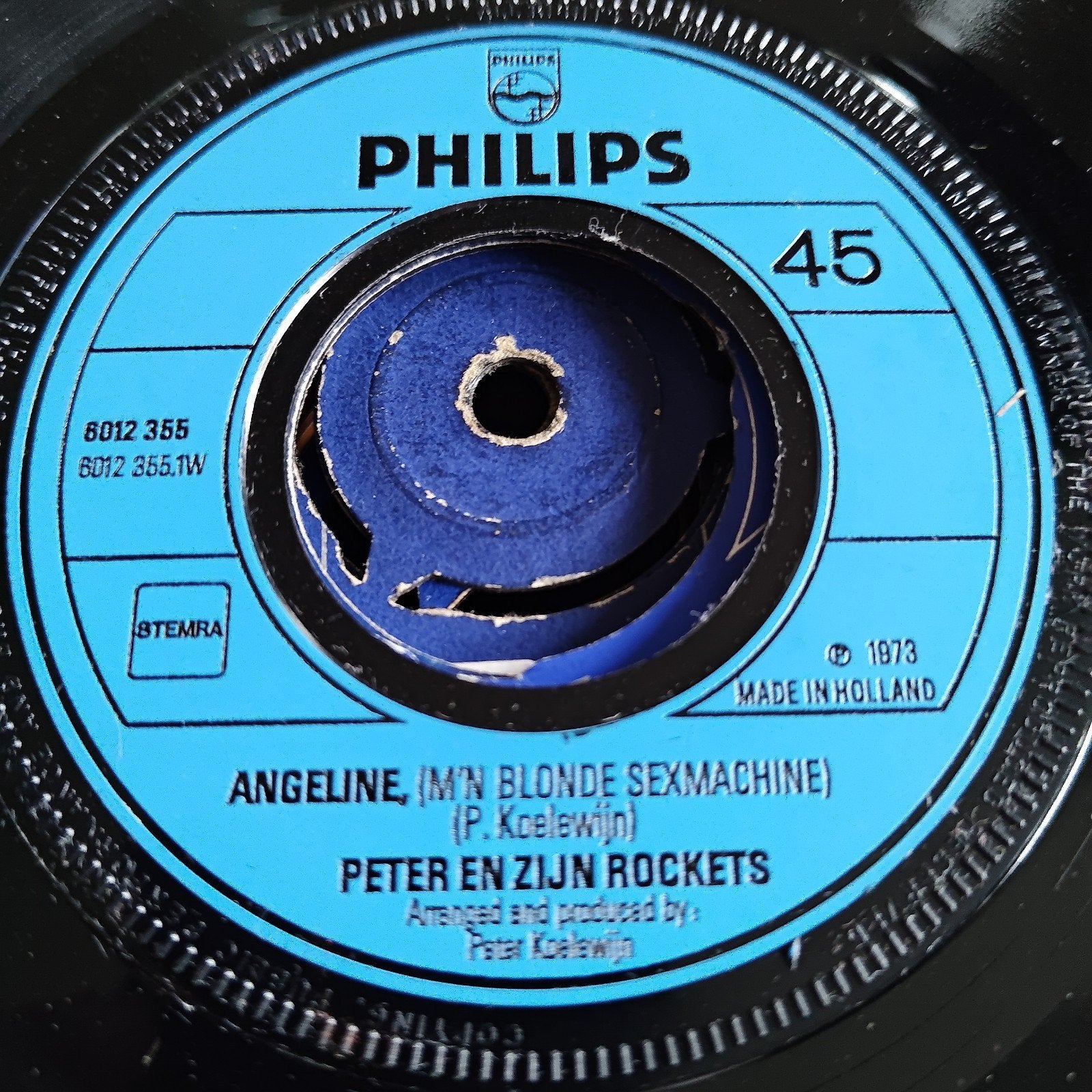 Peter en zijn Rockets - Angeline M'n Blonde Sexmachine) 7", Gebruikt, 7 inch, Ophalen of Verzenden, EP