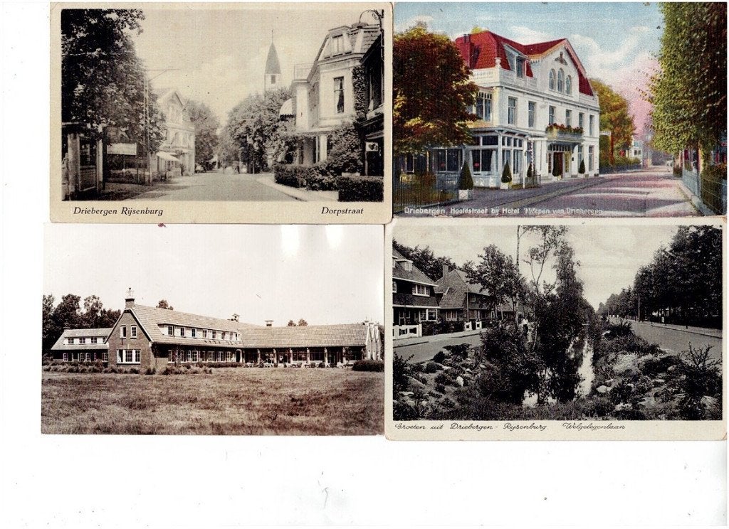 4 Oude Ansichtkaarten Driebergen-Rijsenburg, Gebruikt, Foto, Ophalen of Verzenden, Voor 1940