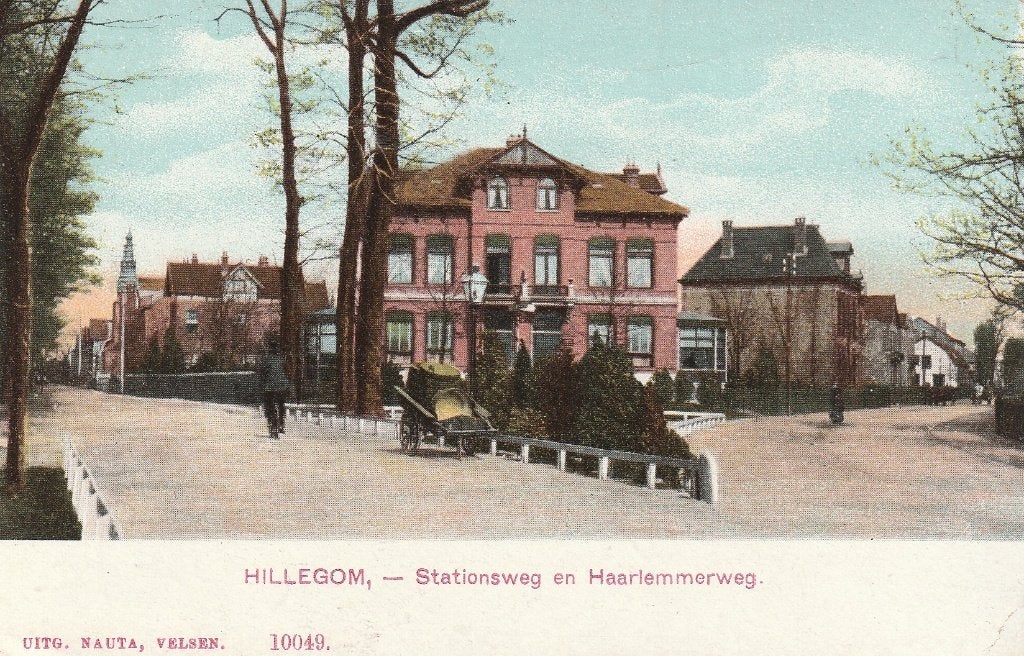 Hillegom Prachtige Oude Ongelopen Kaart de Stationsweg., Ophalen of Verzenden, Voor 1920, Ongelopen, Zuid-Holland