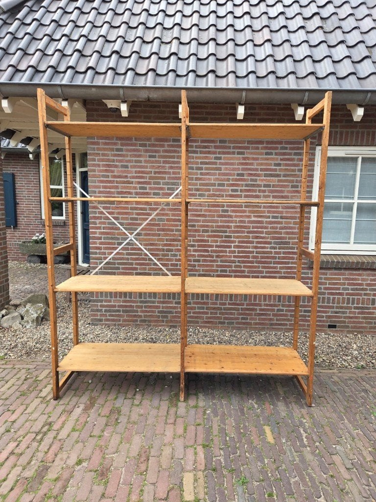 Bruynzeel houten stelling legbordstelling 50cm diep, Huis en Inrichting, Kasten | Stellingkasten, Gebruikt, Ophalen