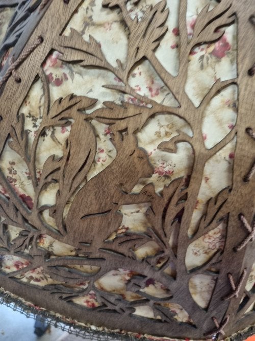 lampenkap houtsnijwerk indonesisch uil en eekhoorn, Ophalen of Verzenden, 'T Olde Gre-j, Info@toldegrej.nl, Endepoelstraat 20f Didam