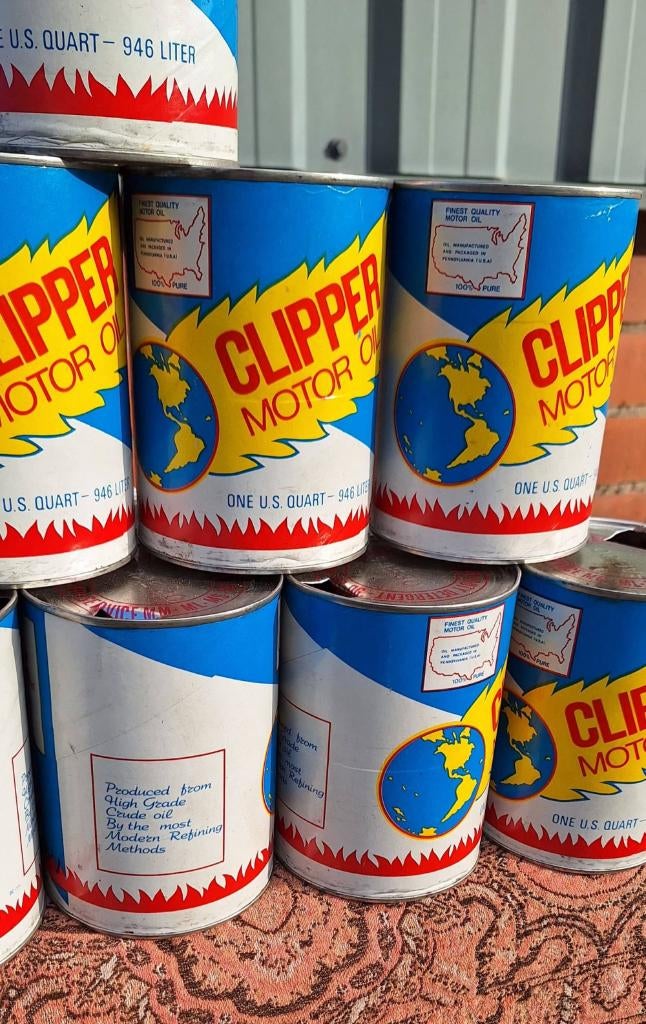 Vintage USA olieblik, olieblikken van Clipper Motor Oil., Gebruikt, ., ., .
