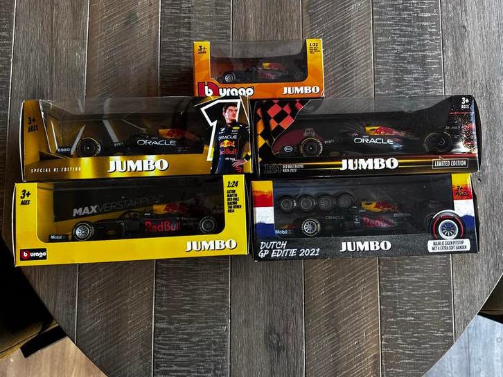 Max Verstappen Jumbo auto's, Hobby en Vrije tijd, Overige merken, Auto, 1:32 tot 1:50, Nieuw
