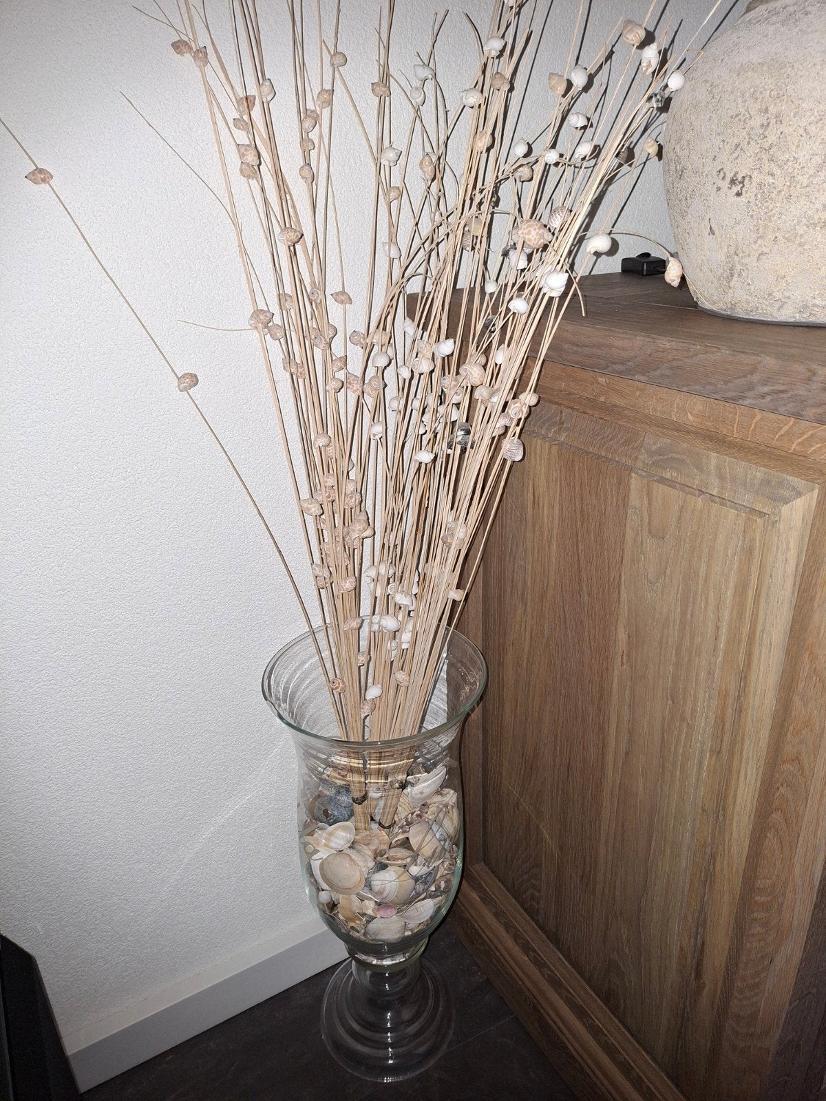 Riviera Maison Windlicht met schelpen en decoratietakken, Ophalen, Overige kleuren, 75 cm of meer, Glas