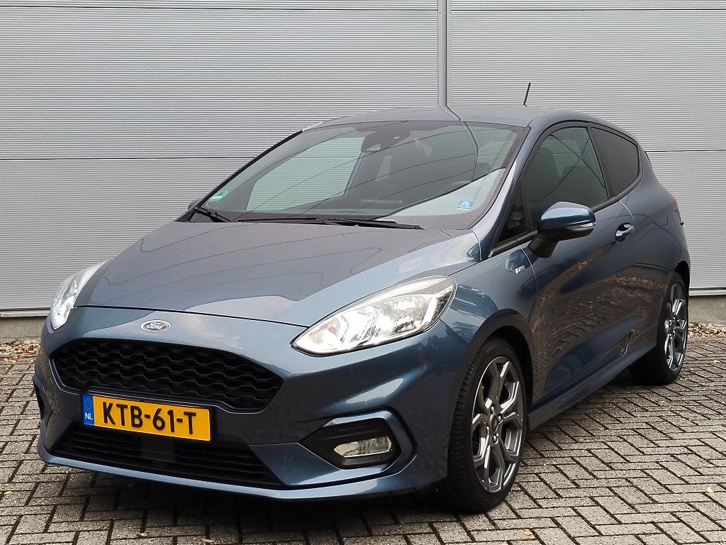 Ford Fiesta 1.0 ST-Line, 1e eig, 17 inch, Climate, Stoelverw, Voorwielaandrijving, Euro 6, 580 kg, Blauw