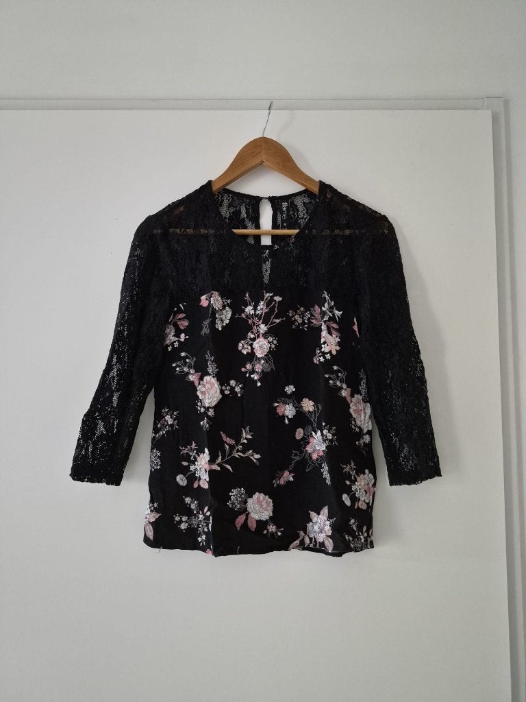 Blouse Flame maat 36 dames - zwart, Kleding | Dames, Flame, Zwart, Ophalen of Verzenden, Zo goed als nieuw