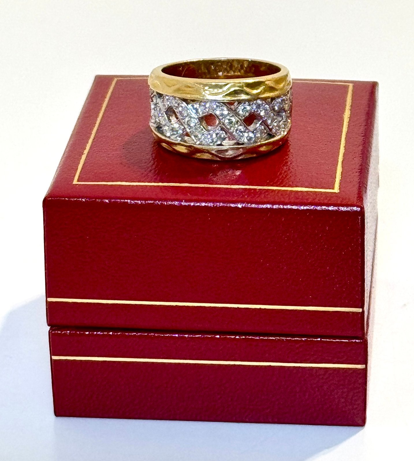 18 karaat gouden bandring 15 gram met natuurlijke diamanten!, Sieraden, Tassen en Uiterlijk, 18 tot 19, Ophalen of Verzenden, Dame of Heer